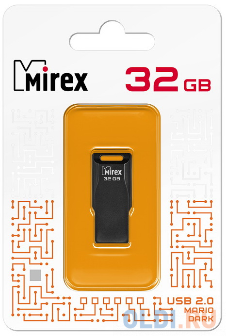 Флеш накопитель 32GB Mirex Mario, USB 2.0, Черный