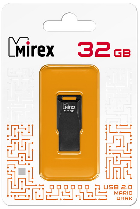 Флеш накопитель 32GB Mirex Mario, USB 2.0, Черный фото