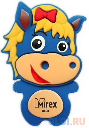 Флеш накопитель 8GB Mirex Horse, USB 2.0, Синий флеш накопитель 16gb mirex city usb 2 0 синий