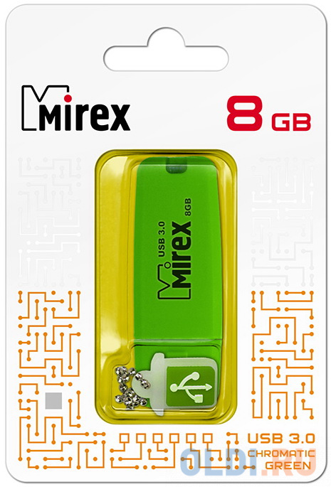 Флеш накопитель 8GB Mirex Chromatic, USB 2.0, Зеленый