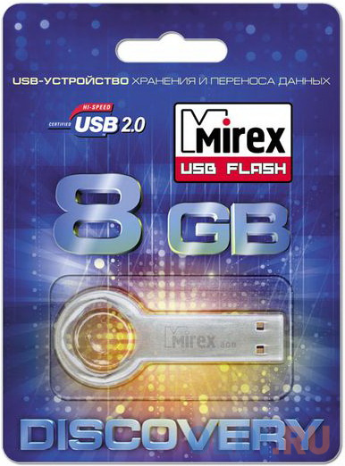 Флеш накопитель 8GB Mirex Round Key, USB 2.0 гигиенический душ paffoni tweet round zdoc120st сталь