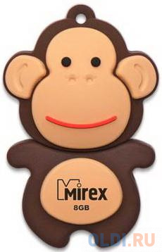 Флеш накопитель 8GB Mirex Monkey, USB 2.0, Коричневый фото