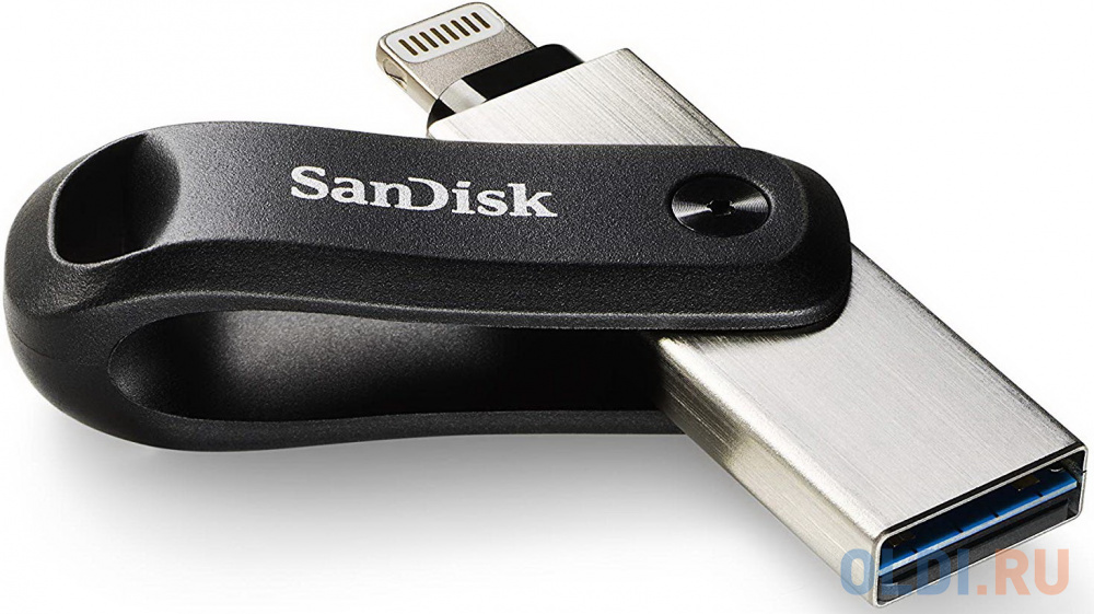 Флешка 64Gb SanDisk iXpand Go USB 3.0 Lightning серебристый черный SDIX60N-064G-GN6NN