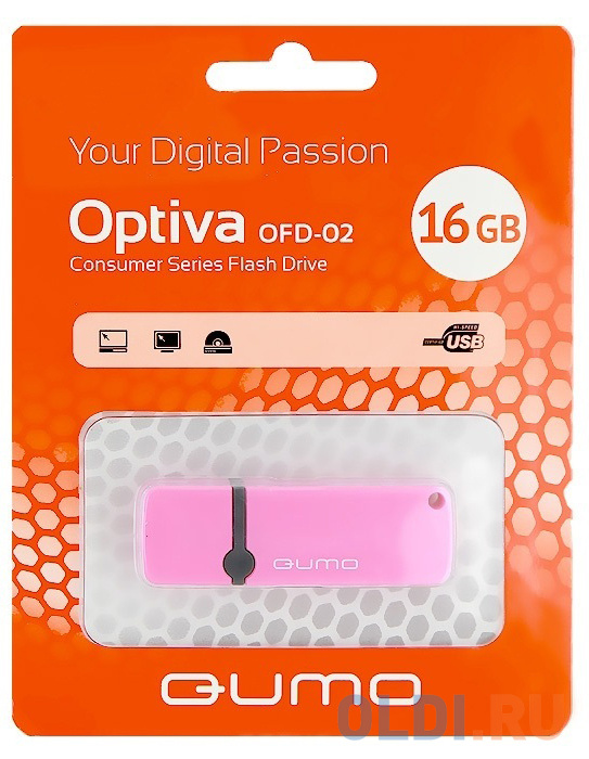 

Флешка 16Gb QUMO Optiva 02 USB 2.0 розовый