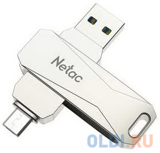 Флеш Диск Netac U381 32Gb <NT03U381B-032G-30PN>, USB3.0+microUSB, металлическая
