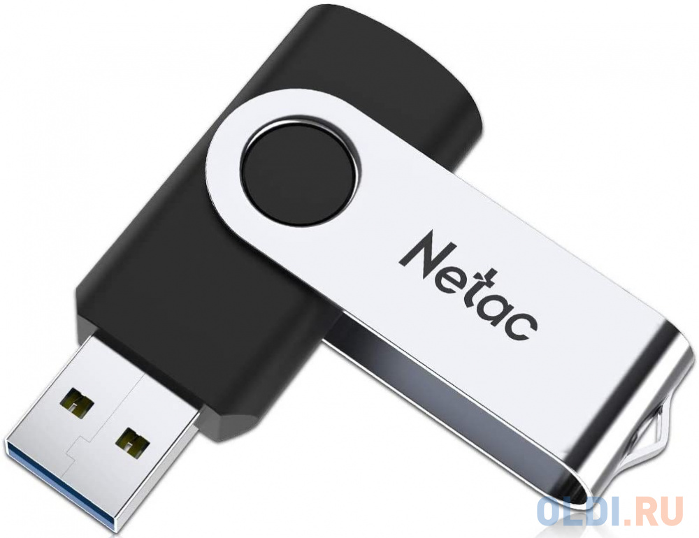 Флешка 64Gb Netac U505 USB 2.0 серебристый черный флешка 32gb netac u185 usb 3 0 белый