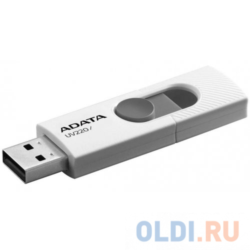 Флешка 64Gb A-Data AUV220-64G-RWHGY USB 2.0 белый серый флеш накопитель 32gb a data uv220 usb 2 0 белый серый