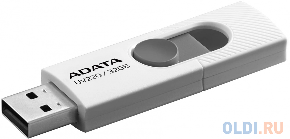 Флеш накопитель 32GB A-DATA UV220, USB 2.0, белый/серый флеш диск a data 1tb aeli ue800 1t csg elite ue800 usb 3 2 typec серый металлич 1000 1000 mb s