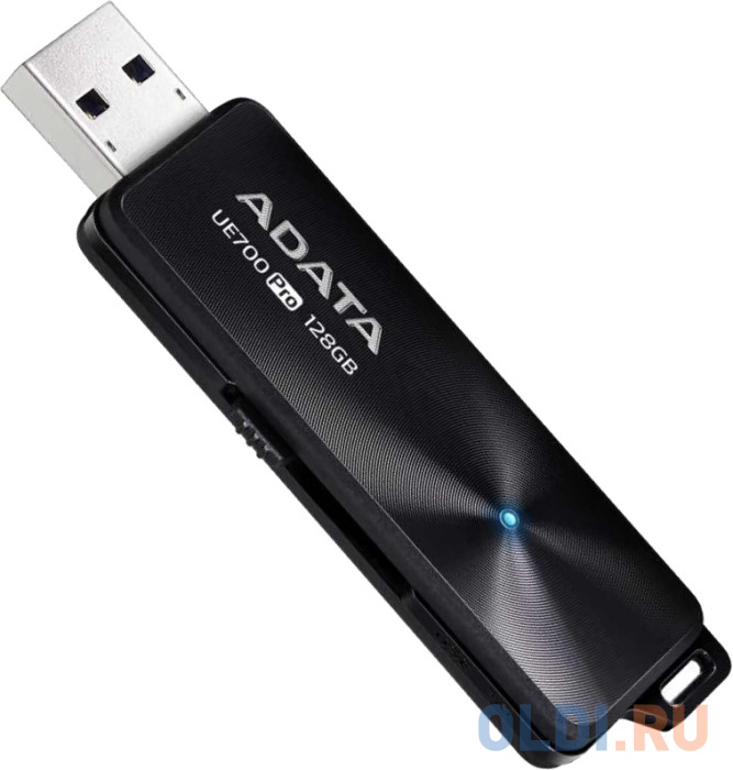 128GB ADATA UE700Pro USB Flash UE700Pro USB 3.2 Gen 1, 220/135, Black, RTL (469564), цвет черный, размер 63x23x7 мм AUE700PRO - фото 1