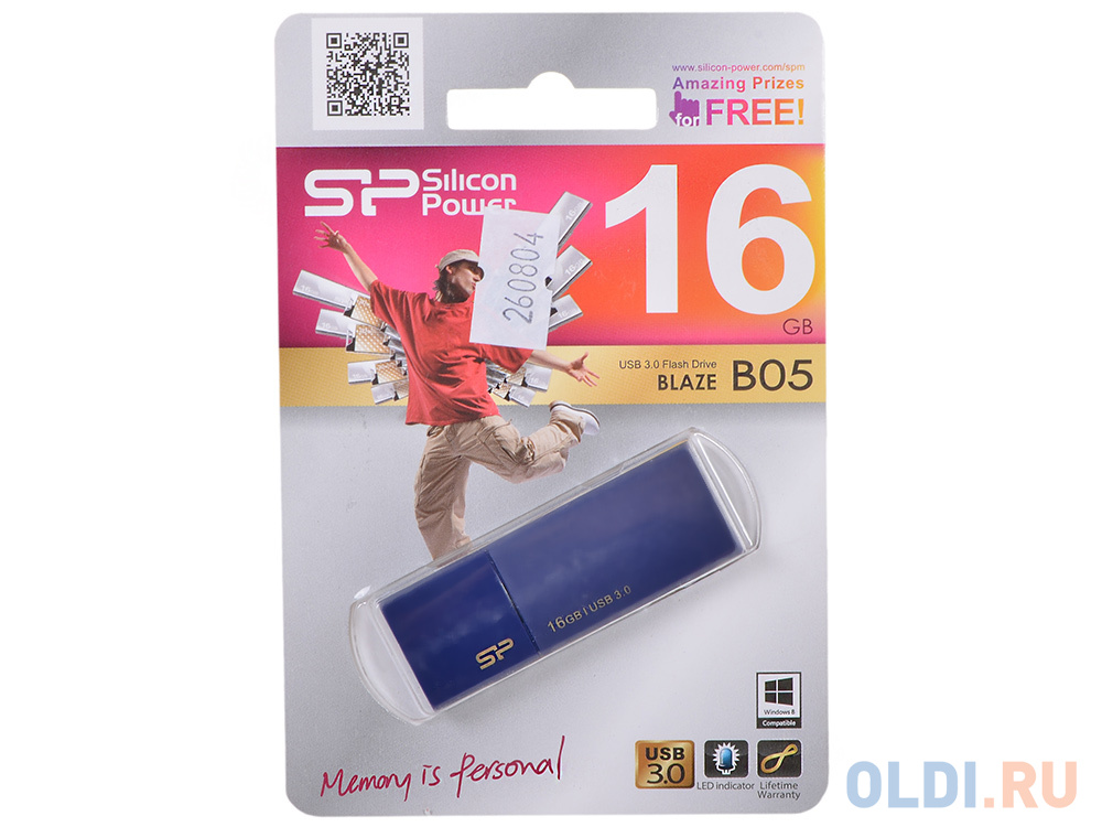 Внешний накопитель 16GB USB Drive <USB 3.0> Silicon Power Blaze B05 Blue (SP016GBUF3B05V1D)