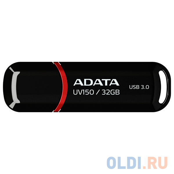 Внешний накопитель 32GB USB Drive ADATA USB 3.1 UV150 черная 90/20 МБ/с AUV150-32G-RBK - фото 1