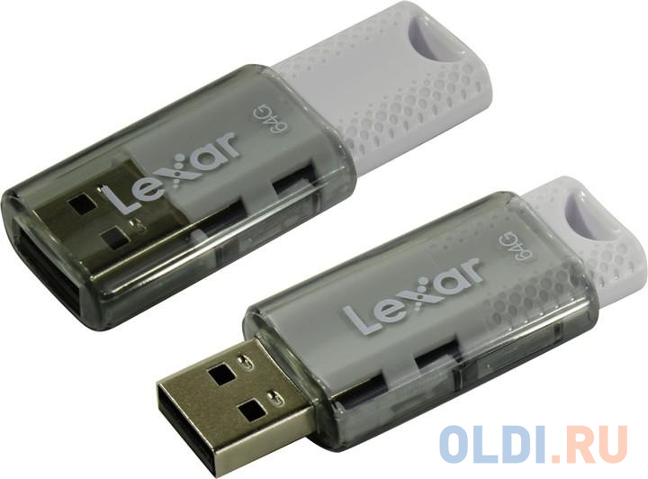 

LEXAR 64GB JumpDrive S60 USB 2.0 Flash Drive, Белый/серый