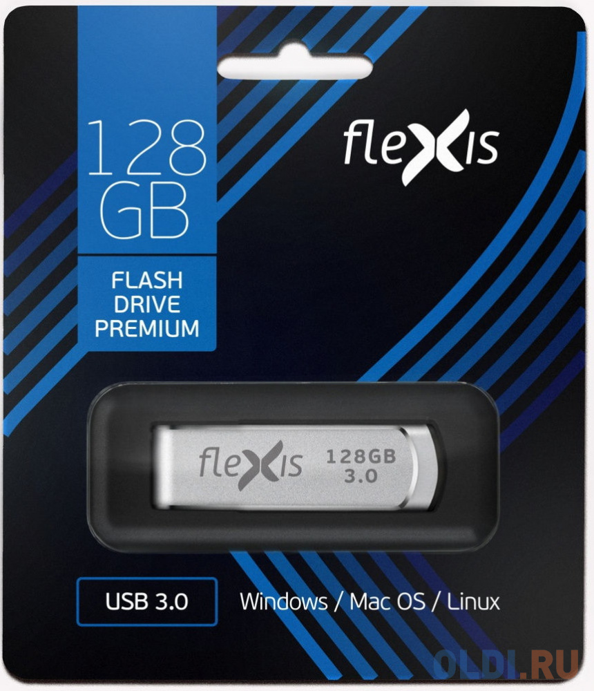 Флешка 128Gb Flexis RS-105 USB 3.0 серебристый фото