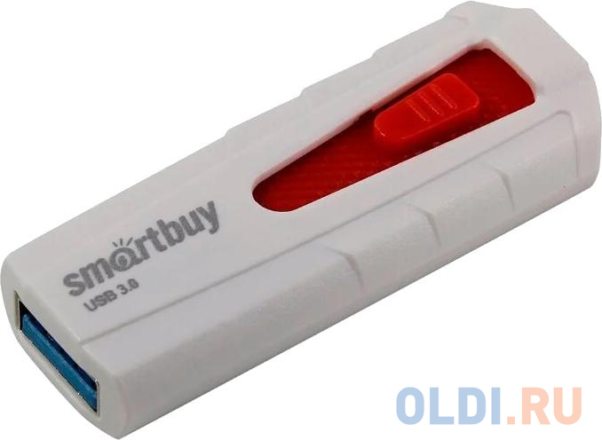 Флеш-диск 128 GB SMARTBUY Iron USB 3.0, белый/красный, SB128GBIR-W3 флеш диск 128 gb smartbuy iron usb 3 0 белый красный sb128gbir w3