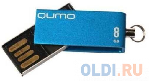 USB 2.0 QUMO 8GB Fold [QM8GUD-FLD-Blue], цвет голубой, размер (ШxВxГ) 3.8x1.2x0.5 см - фото 1