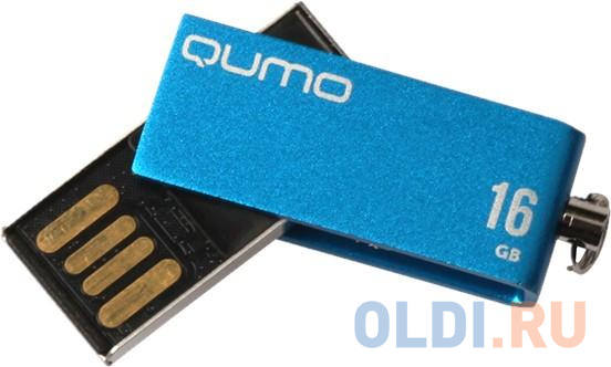 USB 2.0 QUMO 16GB Fold [QM16GUD-FLD-Blue], цвет синий, размер 38x12x5 мм - фото 1