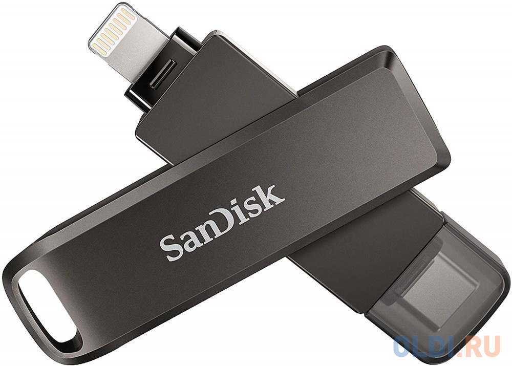 Флешка 256Gb SanDisk iXpand Luxe Lightning USB Type-C черный SDIX70N-256G-GN6NE, размер 52,8 x 11,9 x 12,4 мм - фото 1