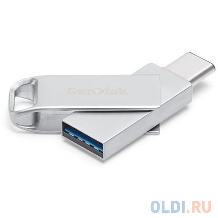 Флеш Диск Sandisk 64Gb Ultra Dual SDDDMC2-064G-GA46 USB3.1 серебристый - фото 1
