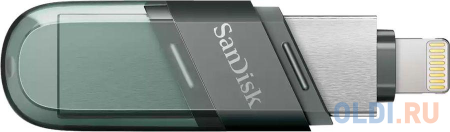 Флешка 32Gb SanDisk SDIX90N-032G-GN6NN USB 3.1 Lightning зеленый серебристый, размер 65.4 x 15.2 x 8.7 мм - фото 2