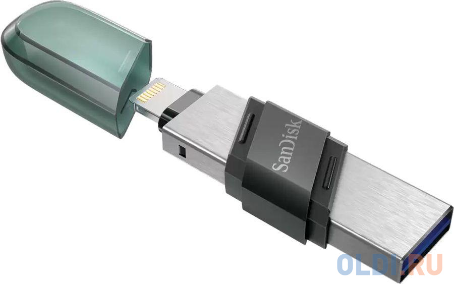 Флешка 32Gb SanDisk SDIX90N-032G-GN6NN USB 3.1 Lightning зеленый серебристый, размер 65.4 x 15.2 x 8.7 мм - фото 4