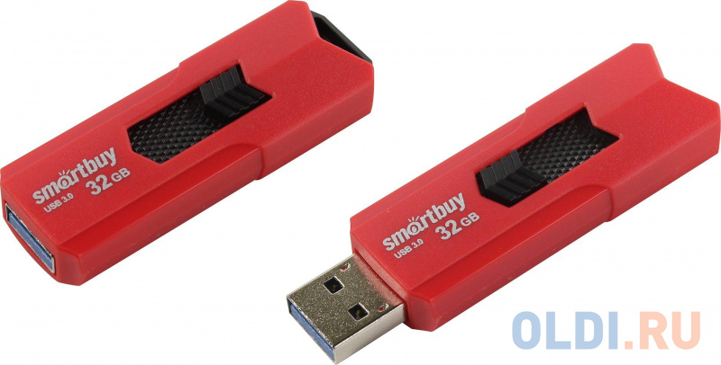 

Флеш-диск 32 GB SMARTBUY Stream USB 3.0, красный, SB32GBST-R3