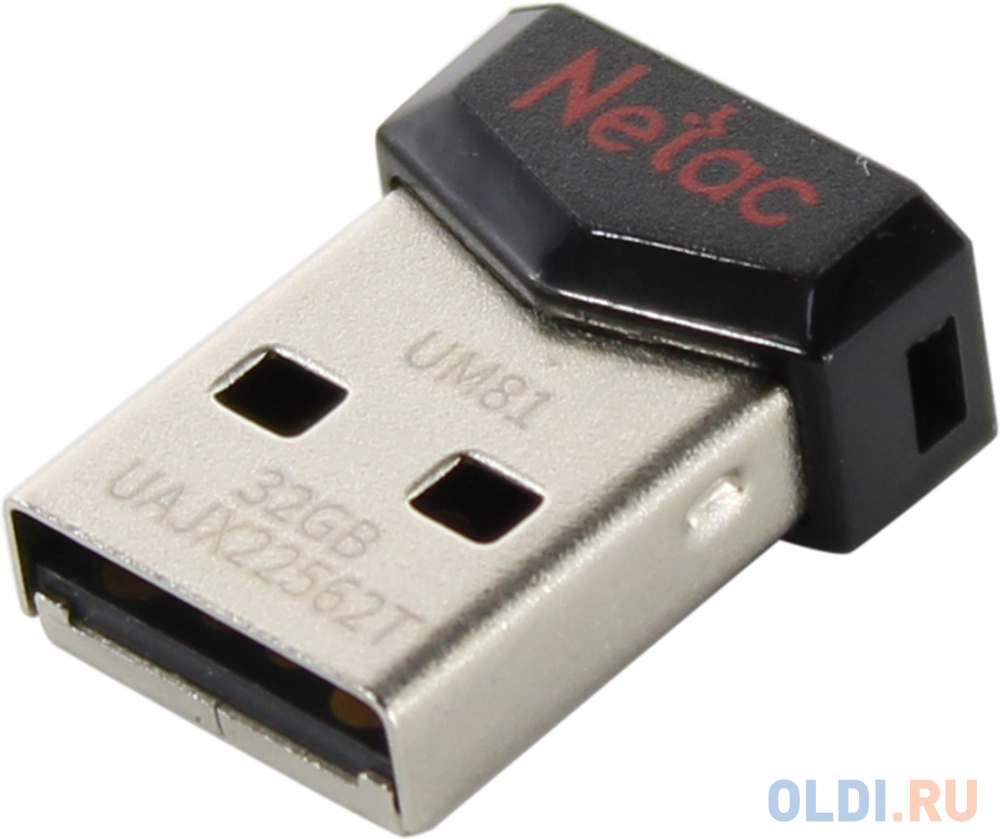 Флешка 32Gb Netac NT03UM81N-032G-20BK USB 2.0 черный флешка 32gb netac u185 usb 3 0 белый