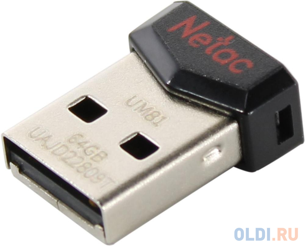 Флешка 64Gb Netac UM81 USB 2.0 черный флешка 32gb netac u185 usb 3 0 белый
