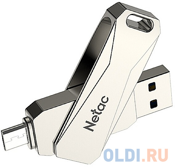 Флеш Диск Netac U381 16Gb <NT03U381B-016G-30PN>, USB3.0+microUSB, металлическая фото