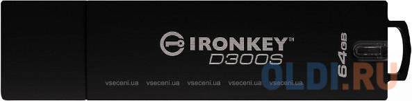 

Флэш-драйв Kingston IronKey D300S Basic serialized, 64 Гб, USB 3.1 gen.1, Черный
