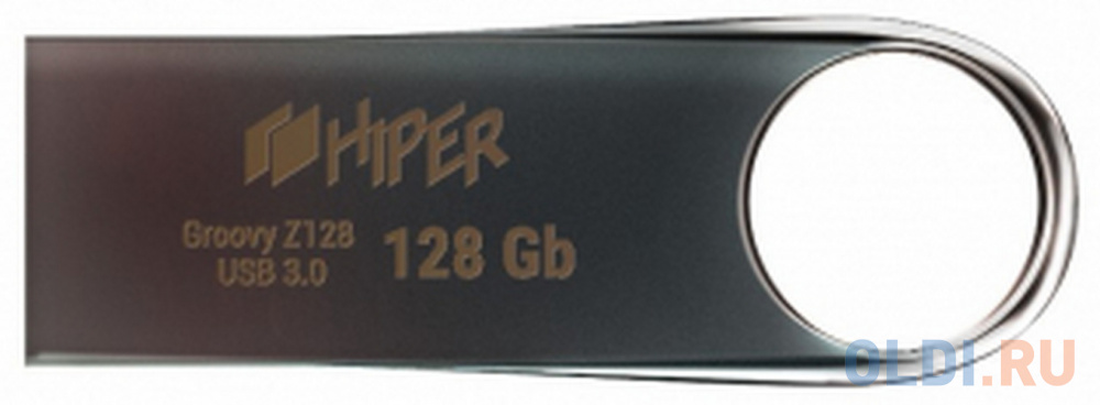 Флэш-драйв 128GB USB 3.0, Groovy Z,сплав цинка, цвет титан, Hiper ламинат finfloor 12 дуб титан