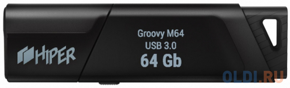 Флэш-драйв 64GB USB 3.0, Groovy M,пластик, цвет черный, защита от записи, Hiper фото