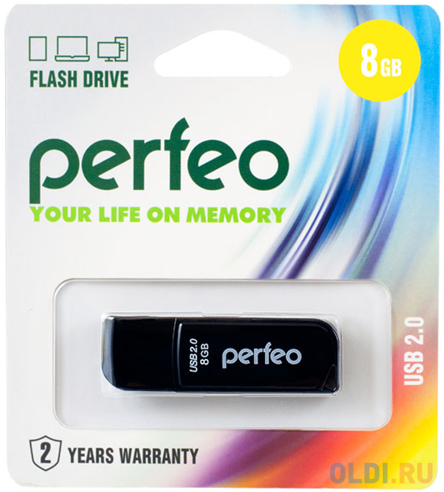 Perfeo USB Drive 8GB C10 Black PF-C10B008 - фото 2