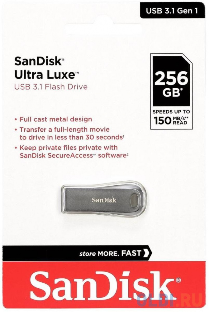Флеш накопитель 256GB SanDisk CZ74 Ultra Luxe, USB 3.1 SDCZ74-256G-G46 - фото 5