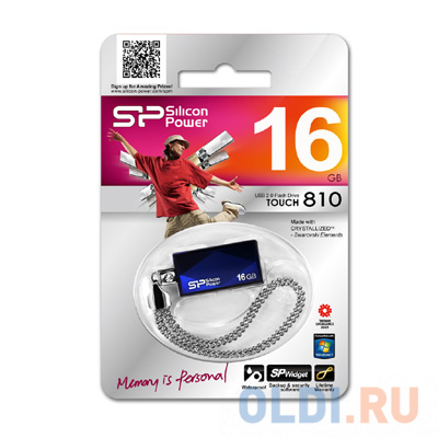 

Внешний накопитель 16GB USB Drive <USB 2.0 Silicon Power Touch 810 Blue (SP016GBUF2810V1B