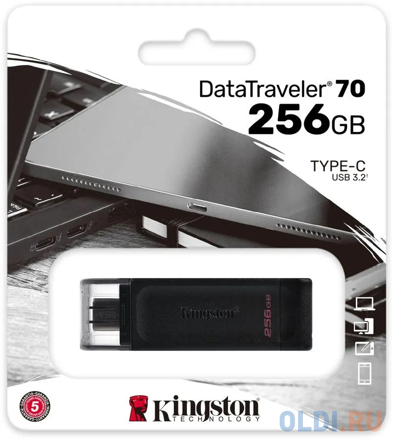 Флэш-драйв Kingston DataTraveler 70, 256 Гб, OTG USB Type-C фото