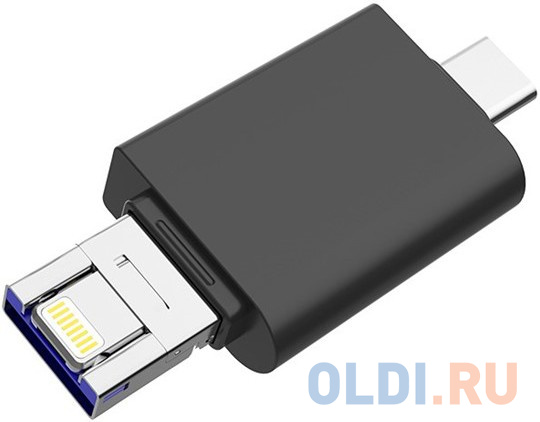 Флешка 256Gb DM APD005-3 IN 1 256GB USB 2.0 Lightning USB Type-C серый, размер н/д - фото 2