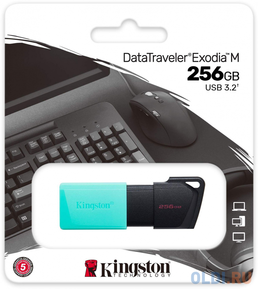 Флешка 256Gb Kingston DTXM/256GB USB 3.2 зеленый черный фото
