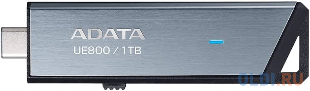 Флеш Диск A-DATA 1TB <AELI-UE800-1T-CSG> Elite UE800, USB 3.2/TypeC, Серый, металлич.1000/1000 Mb/s, размер 73 x 9 x 22 мм