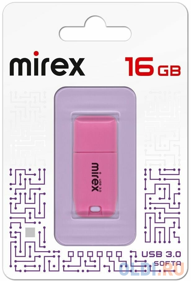 Флеш накопитель 16GB Mirex Softa, USB 3.0, Розовый