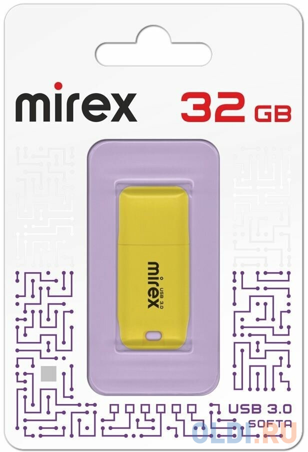 Флеш накопитель 32GB Mirex Softa, USB 3.0, Желтый