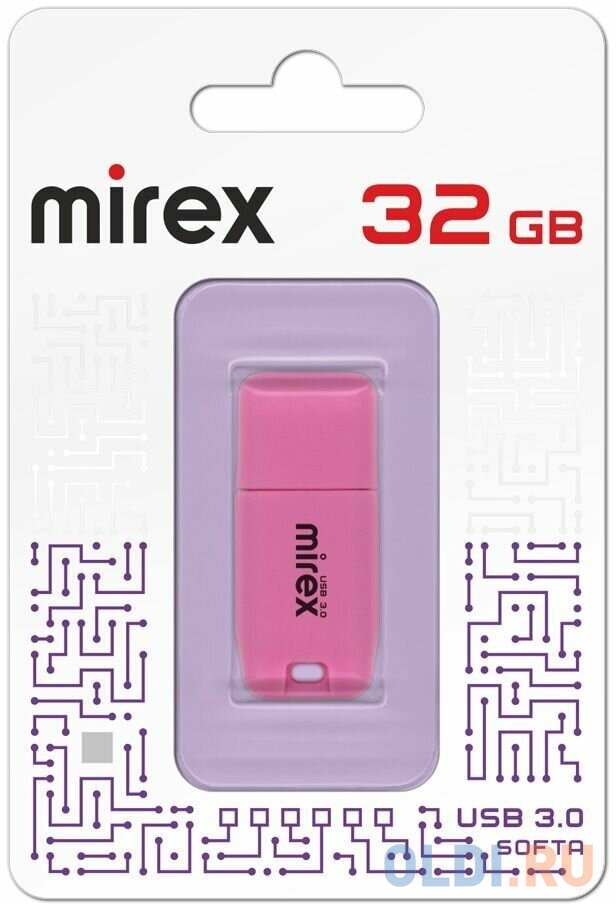 Флеш накопитель 32GB Mirex Softa, USB 3.0, Розовый