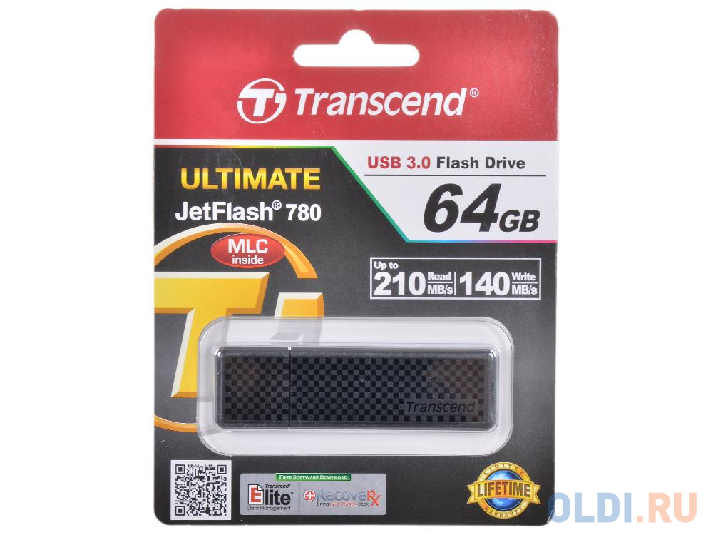 Внешний накопитель 64GB USB Drive <USB 3.0 Transcend 780 (TS64GJF780) внешний накопитель usb 64gb transcend jetflash 790 usb3 0 ts64gjf790k