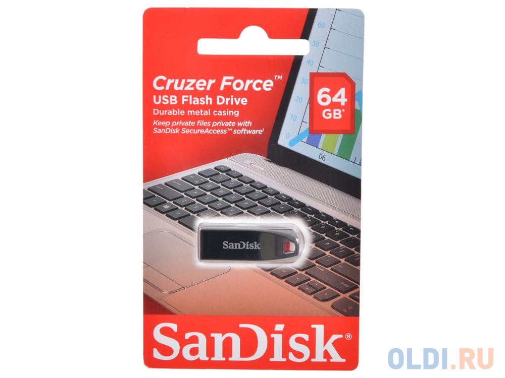 Внешний накопитель 64GB USB Drive <USB 2.0 SanDisk Cruzer Force (SDCZ71-064G-B35) - фото 2