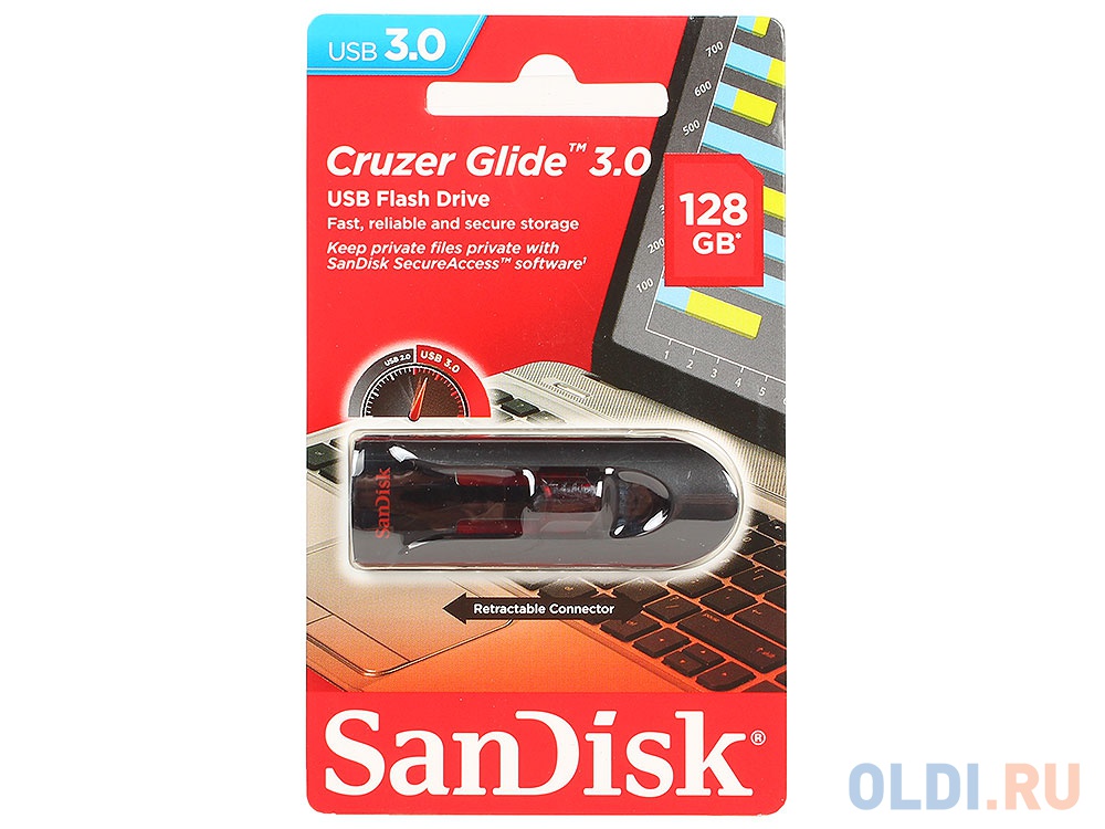   128GB USB Drive <USB 3.0 SanDisk Cruzer Glide 3.0 (SDCZ600-128G-G35)