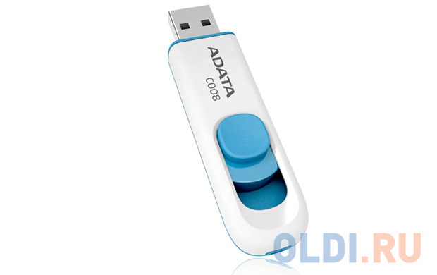 

USB флешка ADATA C008 8Gb White-blue (AC008-8G-RWE