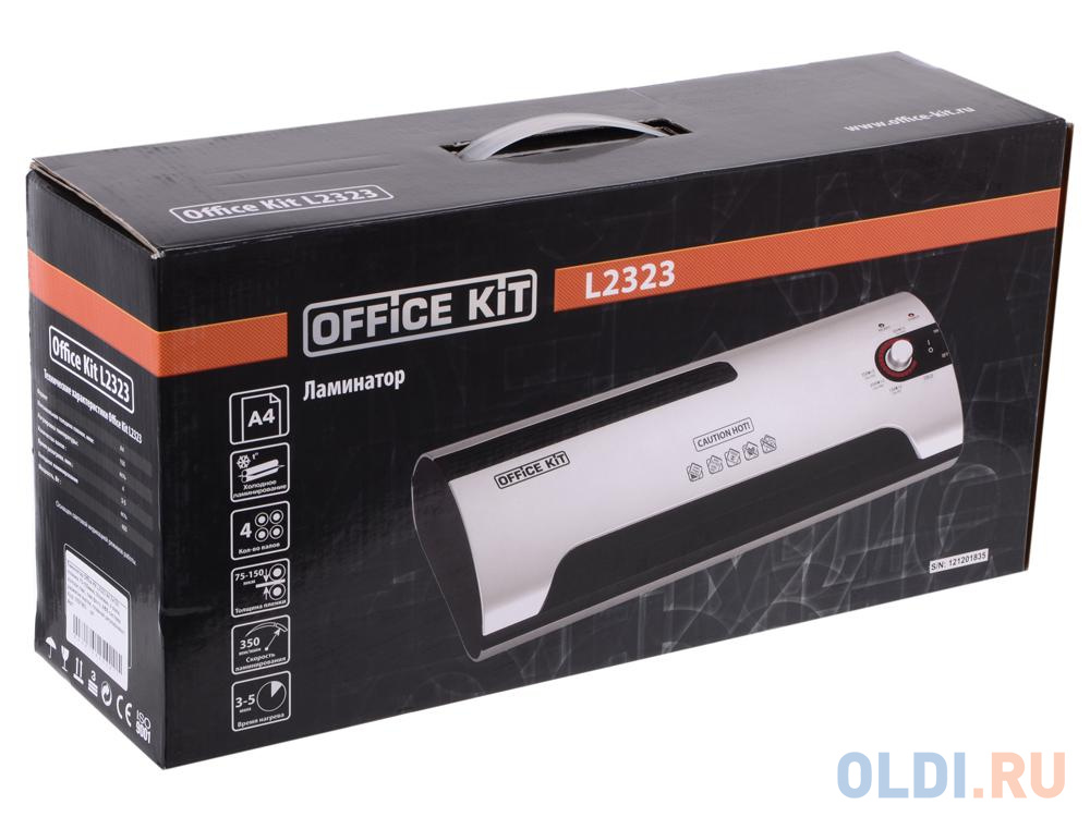 Ламинатор Office Kit L2323 A4 2х150 (пленка 75-150мкм) 35см/мин, 4 вала, холодн.лам., лам.фото, ABS система разжатия валов, плавная регулировка t фото