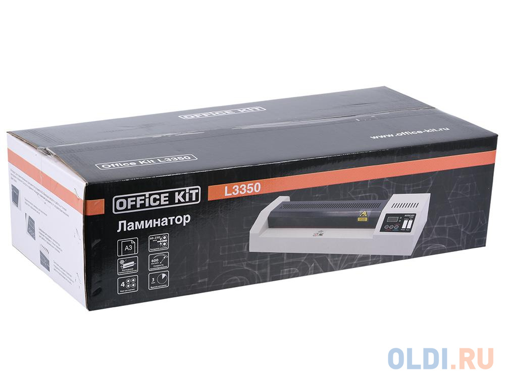 Ламинатор Office Kit L3350 A3 2х250 (пленка 60-250мкм) 60см/мин, 4 вала, холодн.лам., лам.фото, реверс, метал.корпус, цифровая регулировка t фото