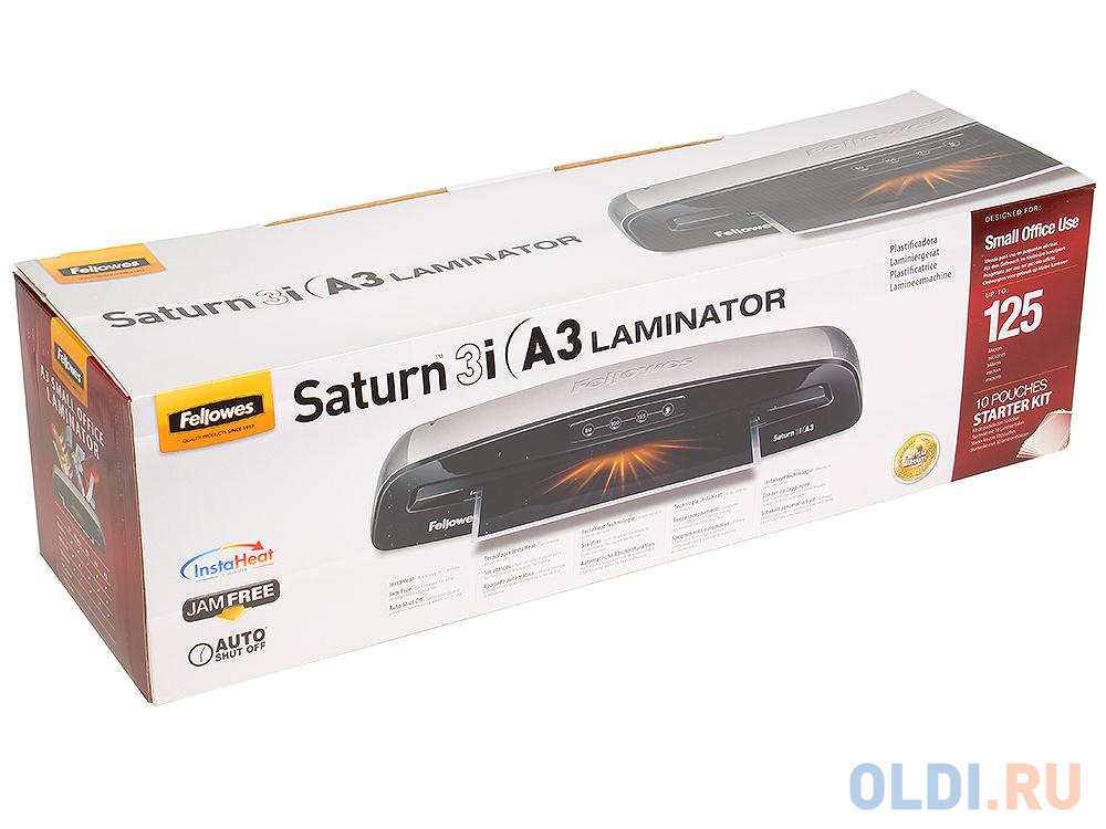 Ламинатор Fellowes Saturn 3i A3, 2х125 мкм, 30 см/мин,  HeatGuard™, нагрев за 60 сек., шт фото