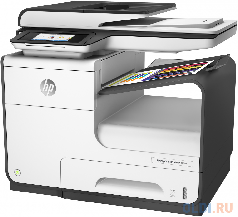 МФУ HP PageWide 477dw <D3Q20B> принтер/ сканер/ копир/факс, A4, 40стр/мин (Офисный режим:До 55 стр./мин), дуплекс, ADF, 768Мб, USB, LAN, WiFi фото