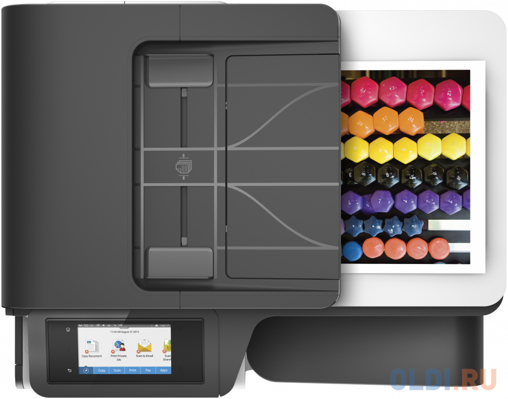 МФУ HP PageWide 477dw <D3Q20B> принтер/ сканер/ копир/факс, A4, 40стр/мин (Офисный режим:До 55 стр./мин), дуплекс, ADF, 768Мб, USB, LAN, WiFi фото